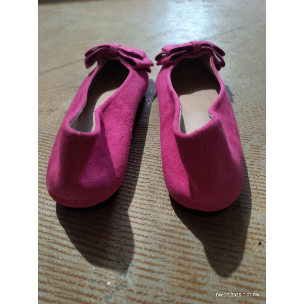 Sailing Lu Women Sz44 Flats Pink Bow Pointed Toe Slip On Shoes Drag Ballet Strip - Picture 12 of 13